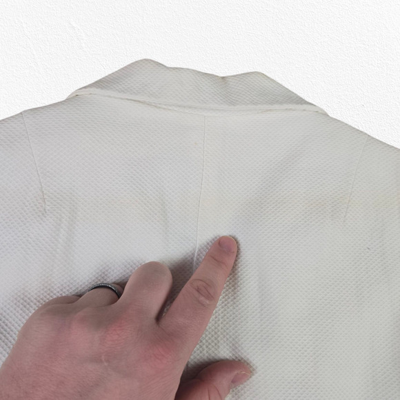 1960s Vintage White Sleeveless Mod Double Breasted Sporty Shift Dress Size 2 - Picture 10 of 14